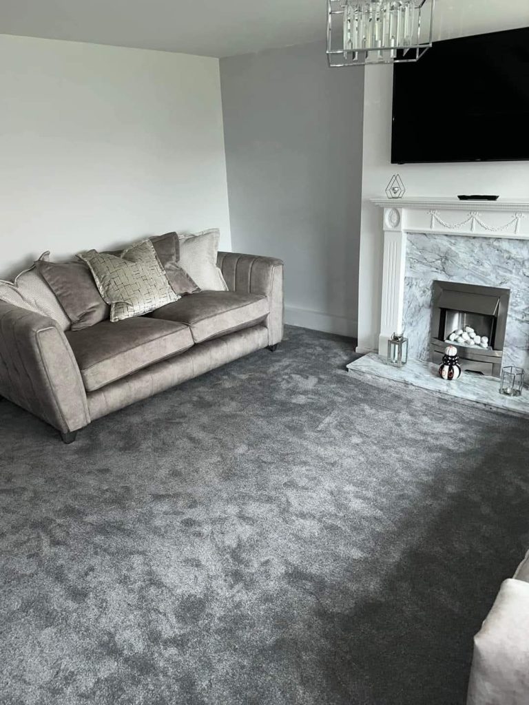Grey Carpet – Fireplace